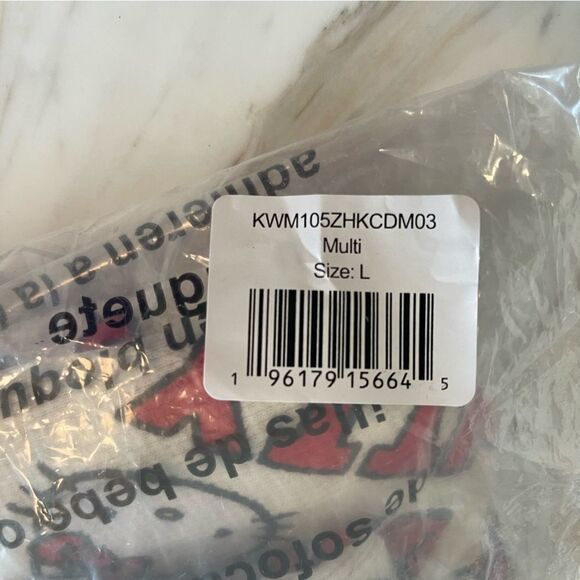 Sanrio Hello Kitty x Dumbgood Cream Red Waffle-Knit Cardigan w Strawberry & HK L - Picture 12 of 13